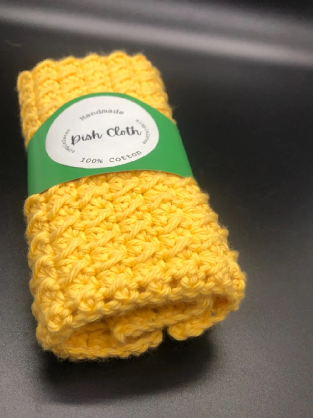Handmade Crochet Dish Cloth, 100% Cotton Reusable Kitchen Washcloth